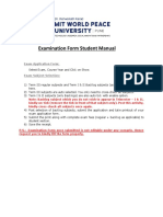 Examination Form Student Manual