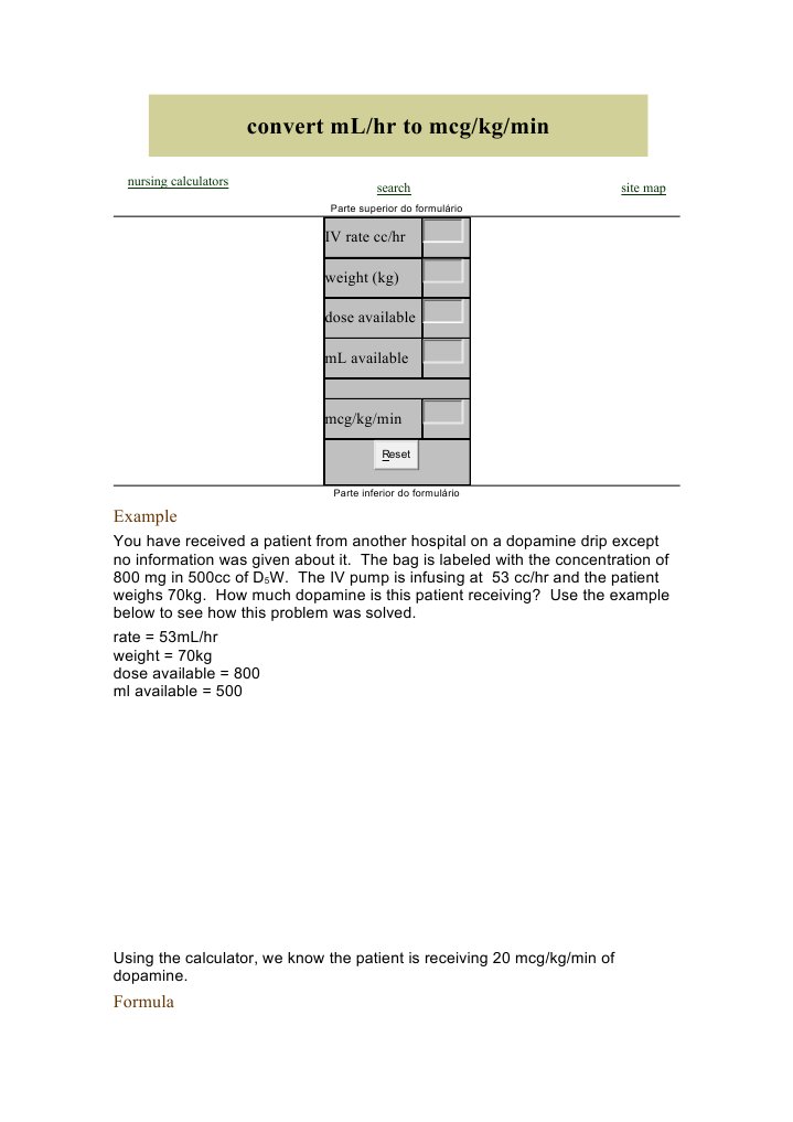 IV Dose Conversion Guide | PDF
