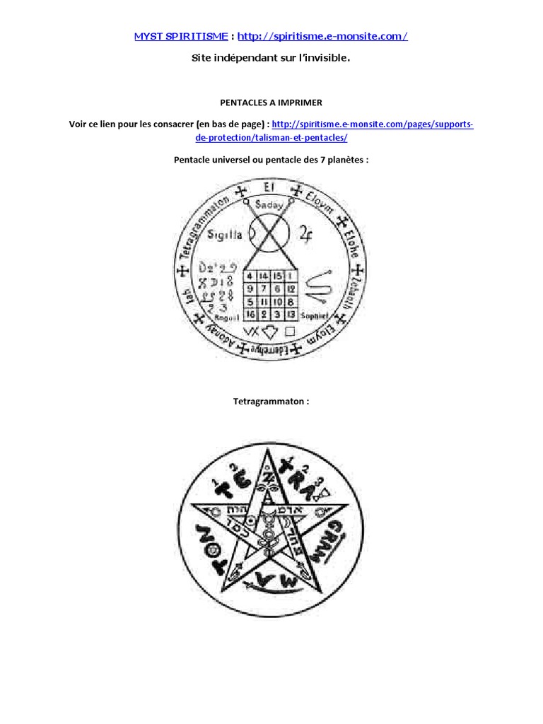 Les 72 Pentacles De Salomon Pdf Gratuit Pentacles A Imprimer PDF | PDF | Théologie | Mythologie