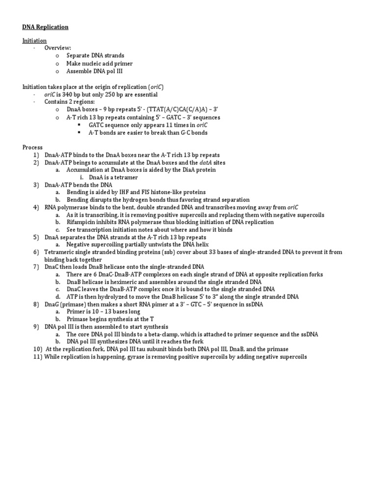 DNA Replication and RNA Transcription Process | PDF | Repressor | Dna ...