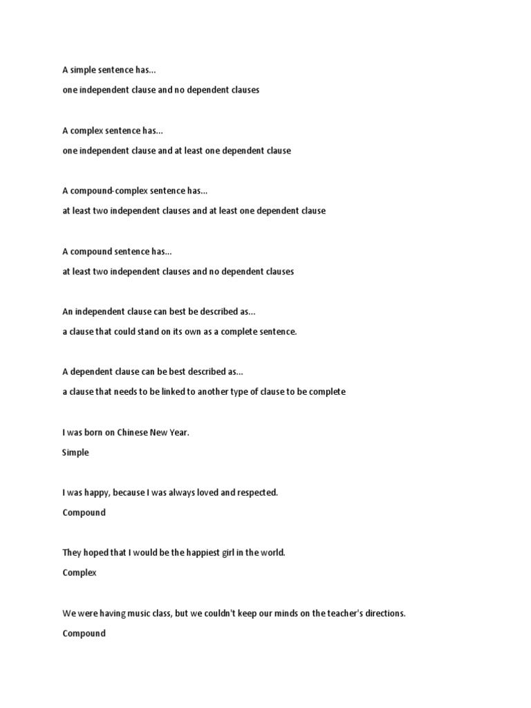 Sentence Types | PDF