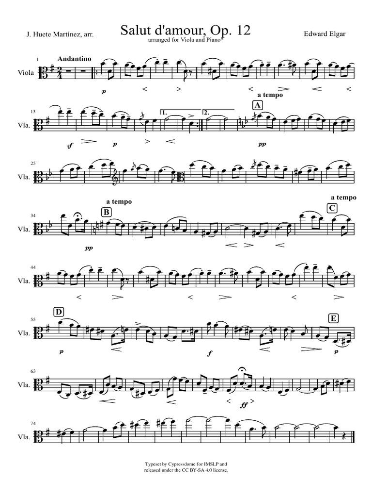 (未使用･未開封品)　Salut d&#39;amour op. 12 fuer Klavier f4u0baa Salut d'amour op. 12 for Violin and Piano (Edition Peters