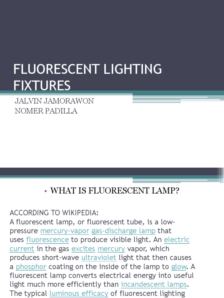 Fluorescent Lighting Fixtures Overview | PDF | Fluorescent Lamp ...