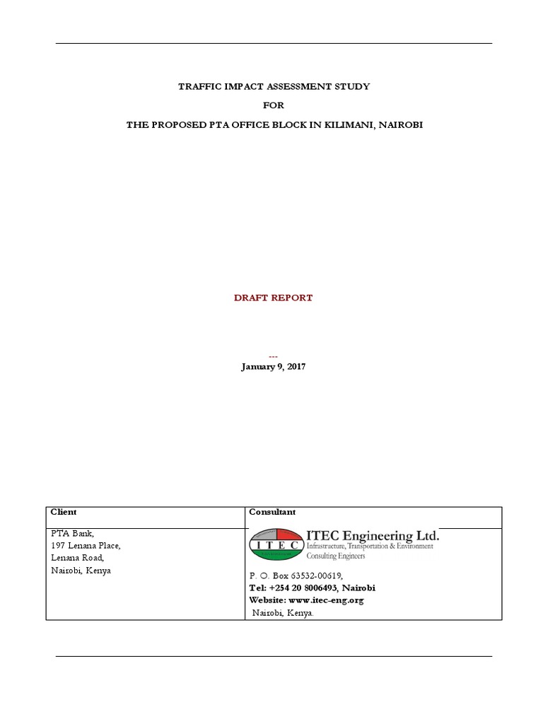 Traffic Impact Assessment for PTA Office | PDF | Transportation ...