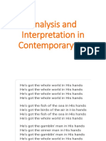 Contemporary Analysis&interpretation