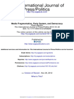 Mancini, 2013, Media Fragmentation, Party System, and Democracy - PT Studenti