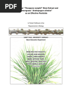 Pangiauan Tinospora Rumphii Stem Extract and Lemongrass Andropogon Citratus As An Effective Pesticide