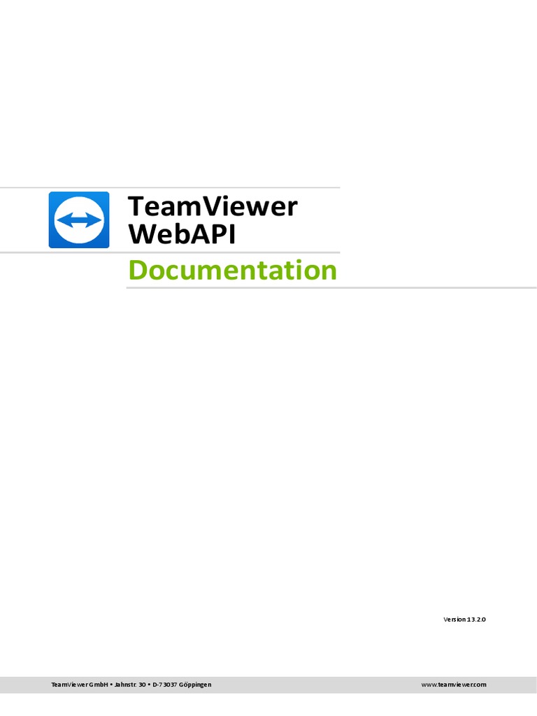 TeamViewer API Documentation PDF Application Programming Interface Representational State