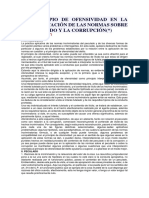 EL PRINCIPIO DE OFENSIVIDAD EN LA INTERPRETACIÓN DE LAS NORMAS SOBRE EL PECULADO Y LA CORRUPCIÓN