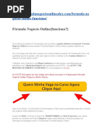 Fórmula Negócio Online Funciona?