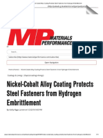 NOTA - Nickel-Cobalt Alloy Coating Protects Steel Fasteners From Hydrogen Embrittlement