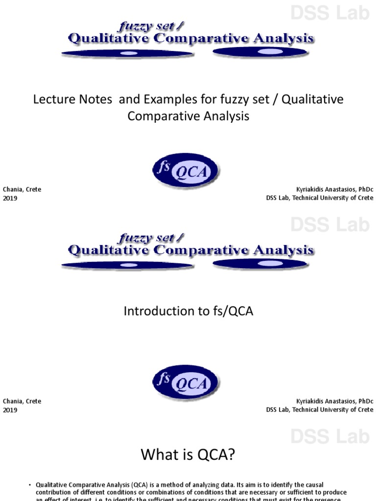 Fuzzy Set Qualitative Comparative Analysis Fs Qca