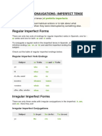 Spanish Conjugations-Imperfect Tense