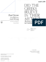 Paul Veyne Did The Greeks Believe in Their Myths - An Essay On The Constitutive Imagination PDF