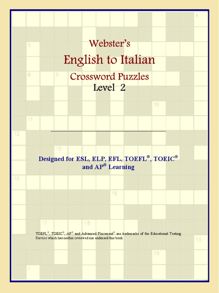 English To Italian Crossword Puzzles Level 2 PDF | PDF | Advanced Placement  | English As A Second Or Foreign Language