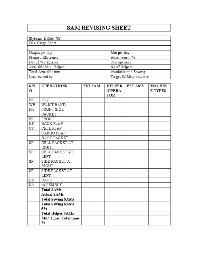 Sam Revising Sheet | PDF