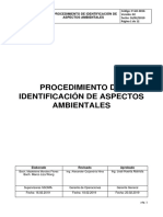 P-GO-0016 PROCEDIMIENTOS DE IDENTIFICACION DE ASPECTOS AMBIENTALES v.2 (Revisado y Aceptado)