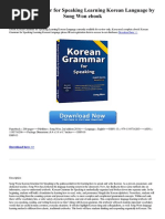 Korean Grammar For Speaking Learning Korean Language