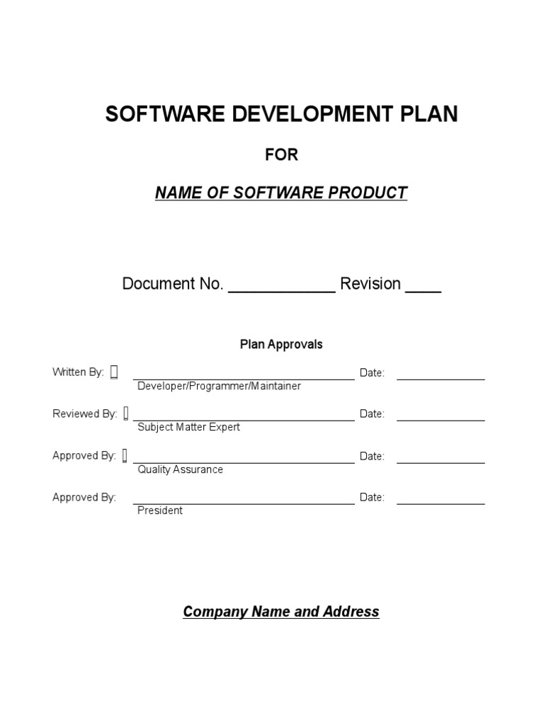 Software Development Plan Template | PDF | Software Testing