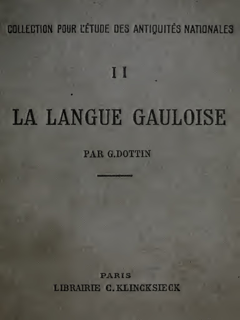 1918 la langue gauloise g dottin pdf pdf gaule celtes