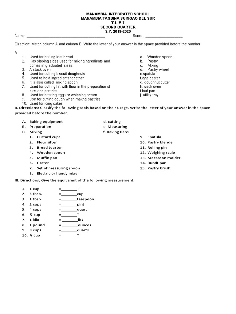 Bread and Pastry 2nd Quarter PDF Baking Breads