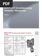 K111 CVT Transaxle Overview and Specs | PDF | Automatic Transmission | Gear