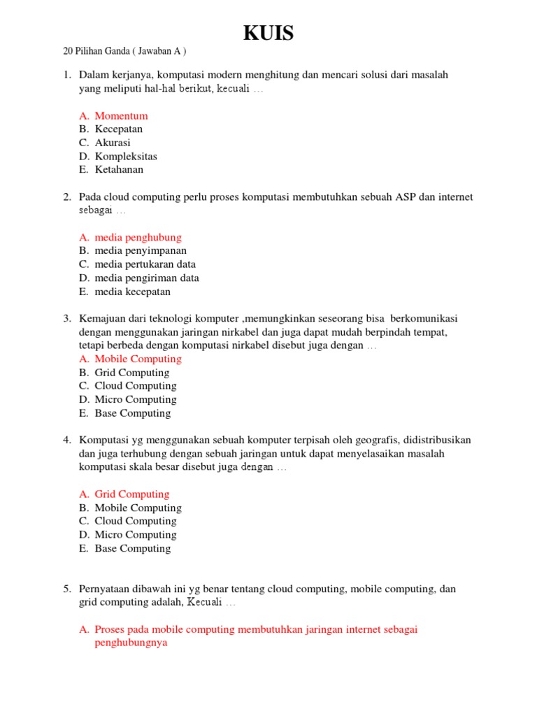 Soal Cloud Computing