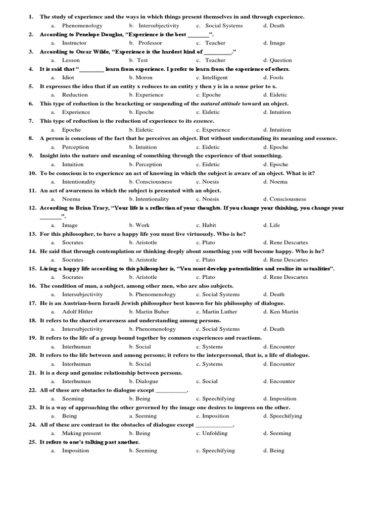 Exploring Phenomenology and Intersubjectivity | PDF | Philosophical ...