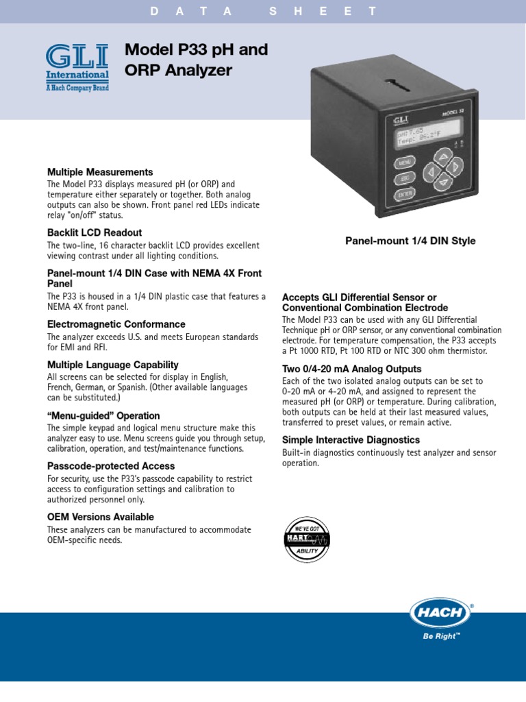GLI P33 pH and ORP Calibration Ph