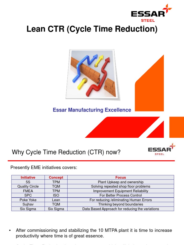 Lean Cycle Time Reduction Training | PDF | Lean Manufacturing | Six Sigma