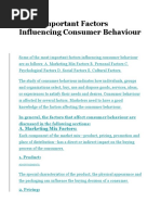 Top 5 Important Factors Influencing Consumer Behaviour