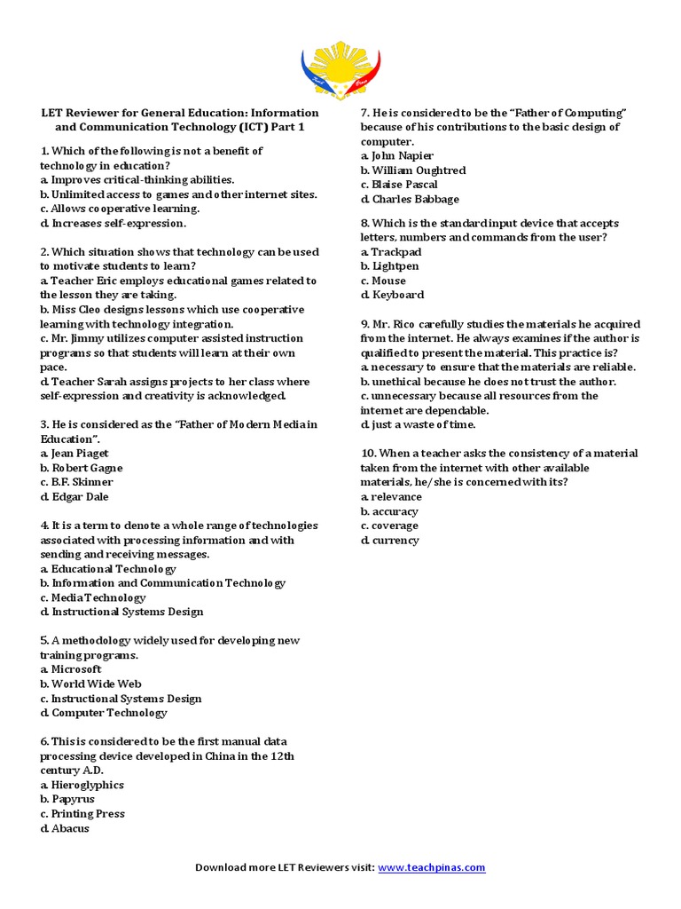 Information and Communication Technology | PDF | Educational Technology ...