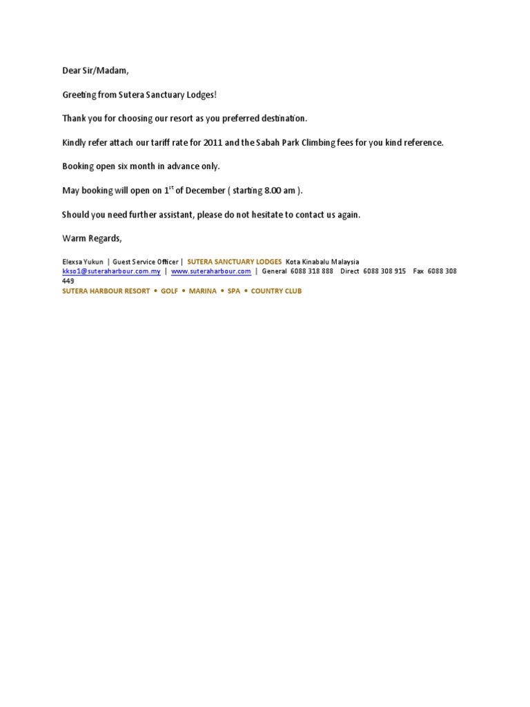 Dear Sir | PDF