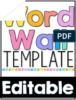 Editable Word Wall Template