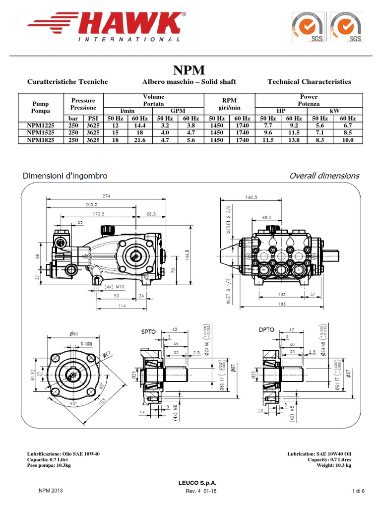 Technical+sheets+npm+pump Hawk PDF Vehicle Parts Propulsion