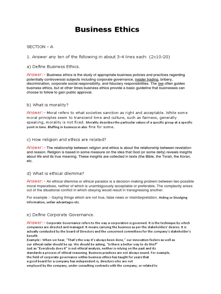Understanding Business Ethics Concepts | PDF | Utilitarianism ...