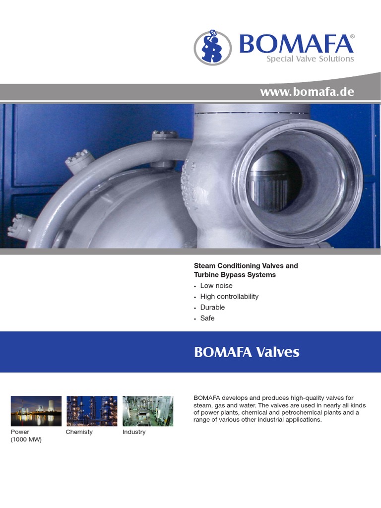 BOMAFA Steam Conditioning Valves PDF Valve Actuator