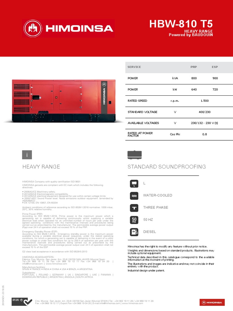 hbw-810-t5-30 Dec 2019 PDF | PDF | Electric Power | Diesel Engine