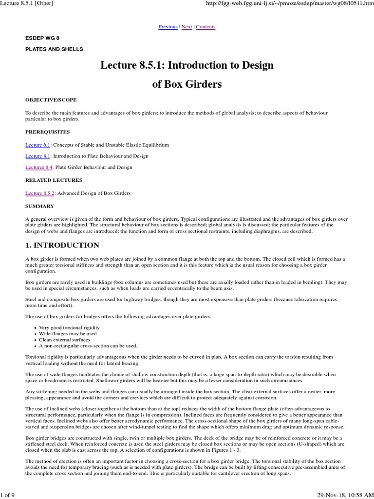 Box Girder Bridge Design Overview | PDF | Beam (Structure) | Bending