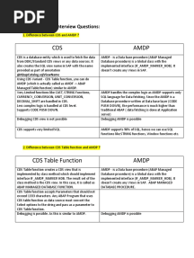 CDS and AMDP Interview Questions