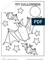 Halloween Bat Coloring PDF