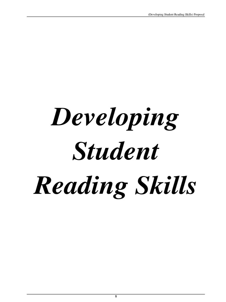 Developingstudentreadingskillsproposal1 130308165142 Phpapp02 Pdf