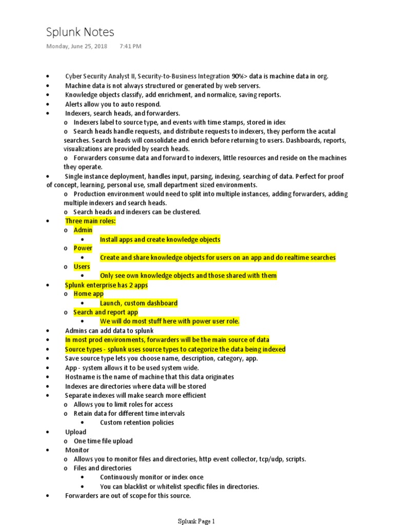 Splunk Notes | PDF | Mobile App | Hypertext Transfer Protocol
