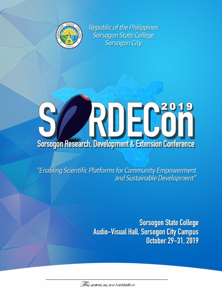 SoRDECon Program Invitation PDF | PDF | Abstract (Summary) | Evaluation
