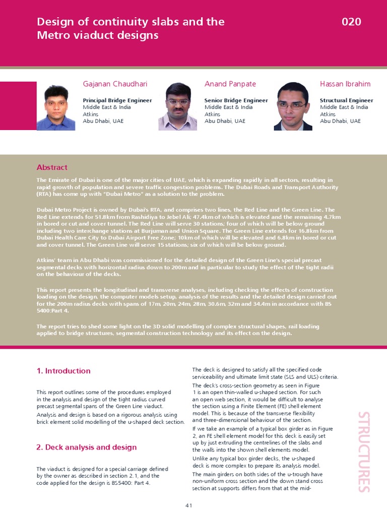 Dubai Metro Viaduct Design Analysis | PDF | Prestressed Concrete | Dubai
