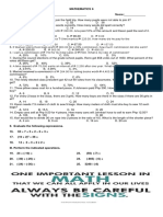 MATHEMATICS 6 TEST REVIEW