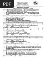 Midterm Exam in Statistics and Probability Grade 11