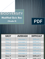 BIODIVERSITY Modified Quiz Bee Grade 8 Sample