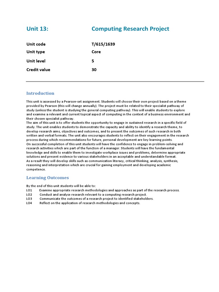 Computing Research Project Overview | PDF | Qualitative Research | Inquiry