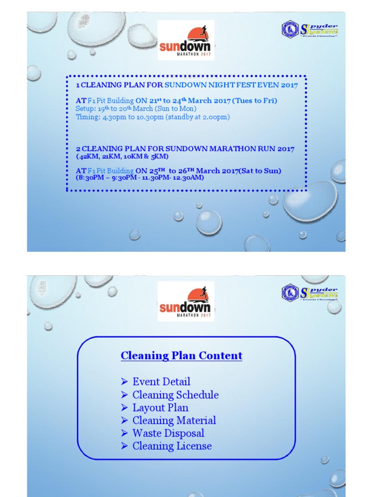 SDM'17 Cleaning Plan | PDF | Materials | Waste Management